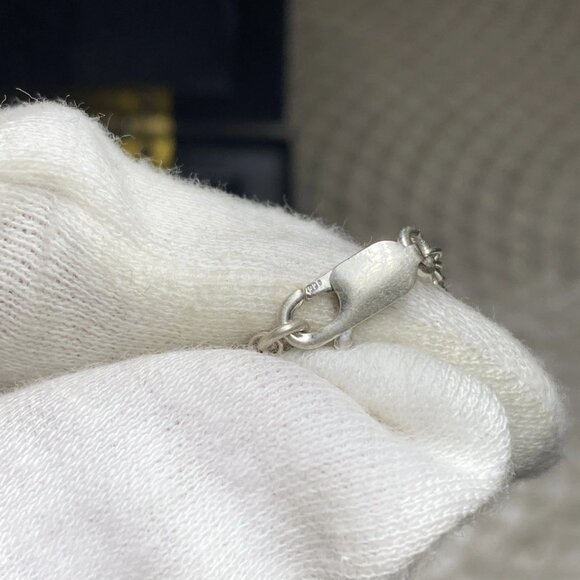 Sterling Silver 925 Necklace with Large Modern Resin Pendant - Picture 8 of 11